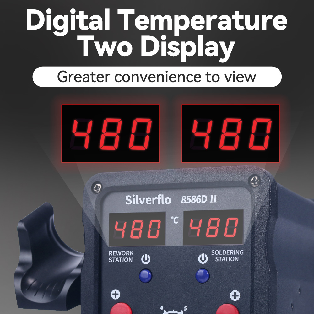 Silverflo 8586D はんだ付けステーション 2  - T12 Soldering Station Oled のレビューと価格