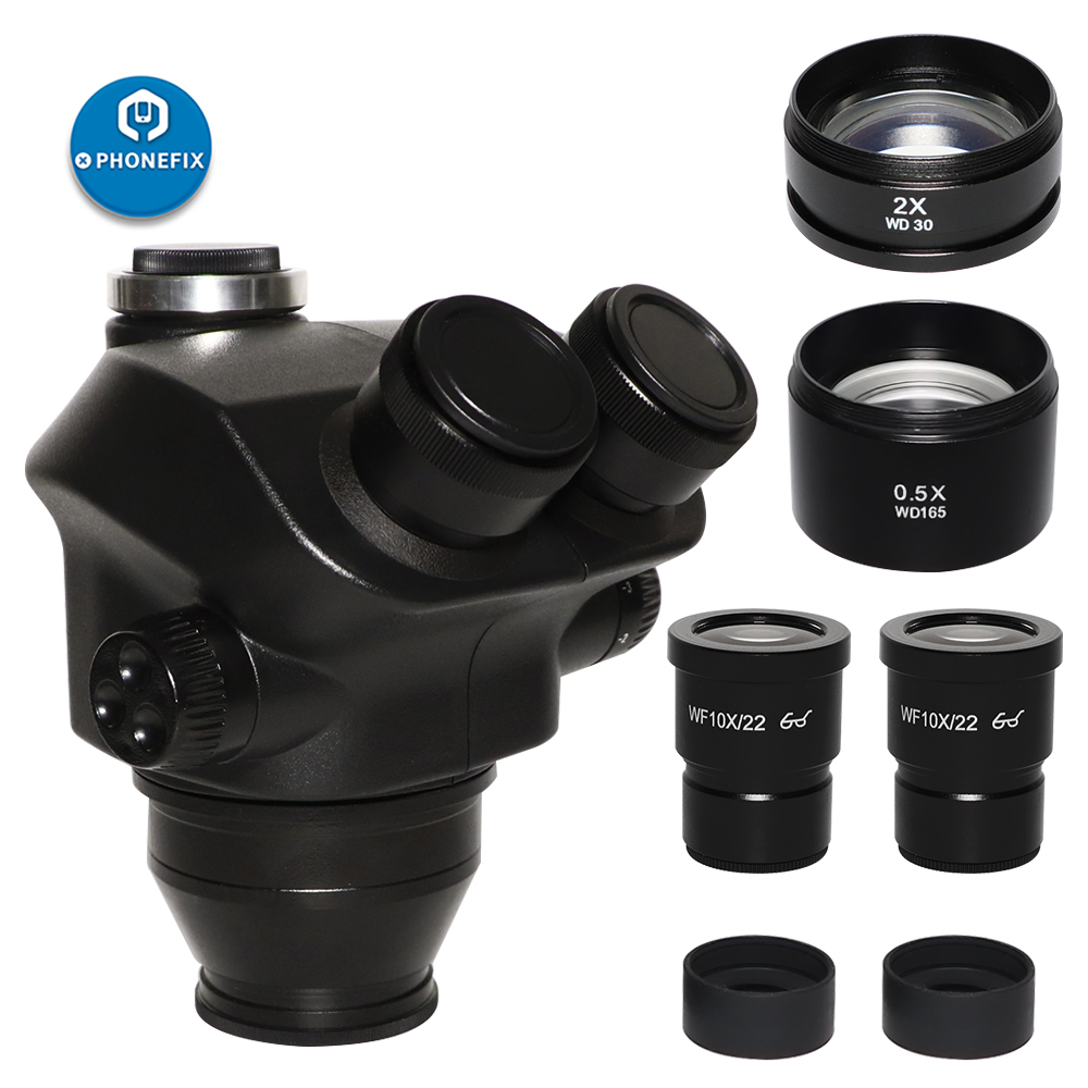三眼ステレオズーム顕微鏡,デジタル電子顕微鏡ヘッド,黒3.5 - Trinocular Stereo Microscope 7X-45X のレビューと価格